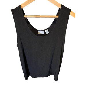 Chico's Travelers Black Sleeveless Deep Scoop Neck Top SZ XLarge